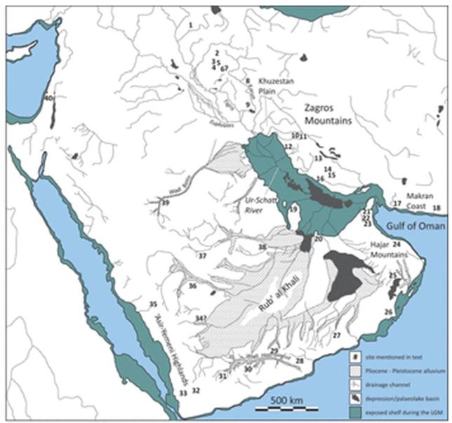 Image result for ancient Red Sea and Persian Gulf shorelines