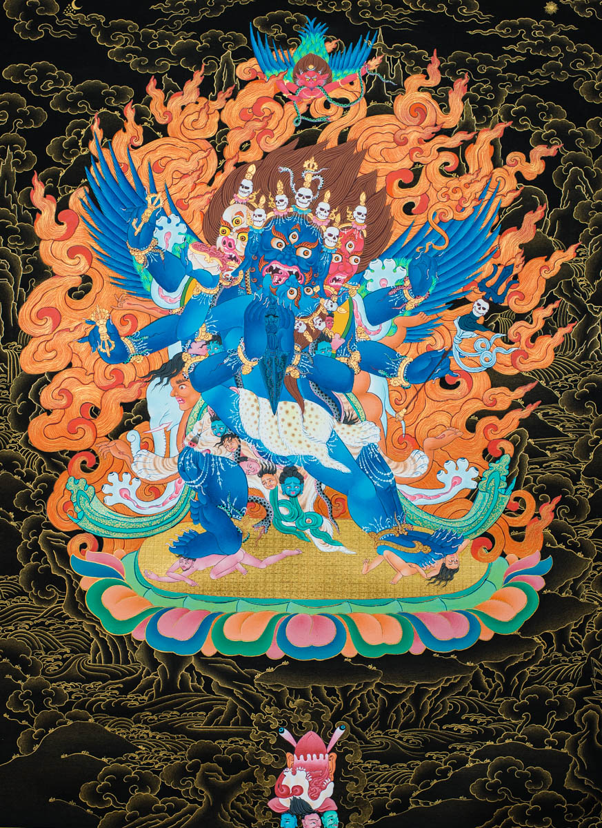 Vajrakilaya-with-Consort-in-black-and-go
