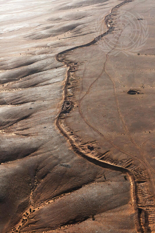 Aerial View of Sand Berm in Western Sahara | UN Photo