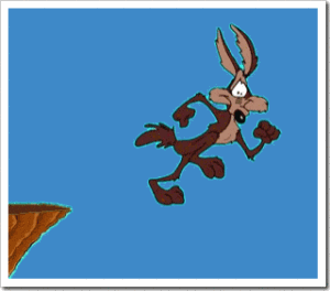 Image result for Whyle E. Coyote running on air