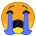 Loudly Crying Face on Google Android 8.1