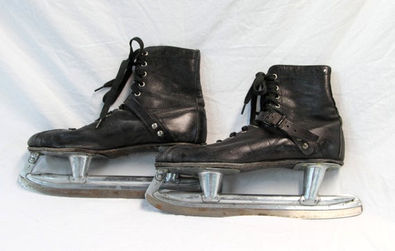 Vintage Ice Skates Hyde Athletic Shoes Black Leather | Etsy