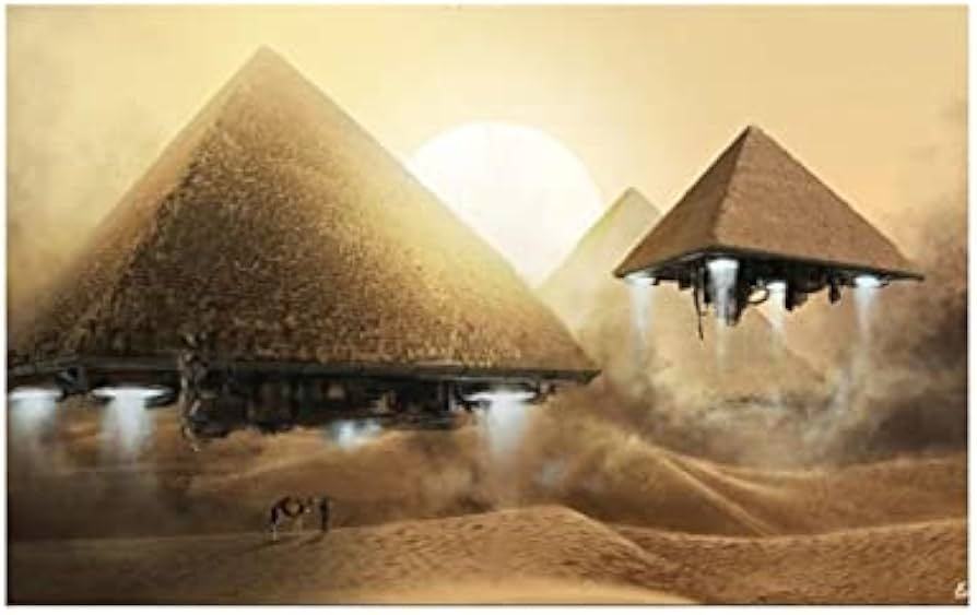 Pictures For Living Room Abstract Pyramid Spaceship Canvas Art Posters  Print Painting Wall Painting Pictures Living Room Decor 40x60cm x1 No Frame  : Amazon.com.au: Home