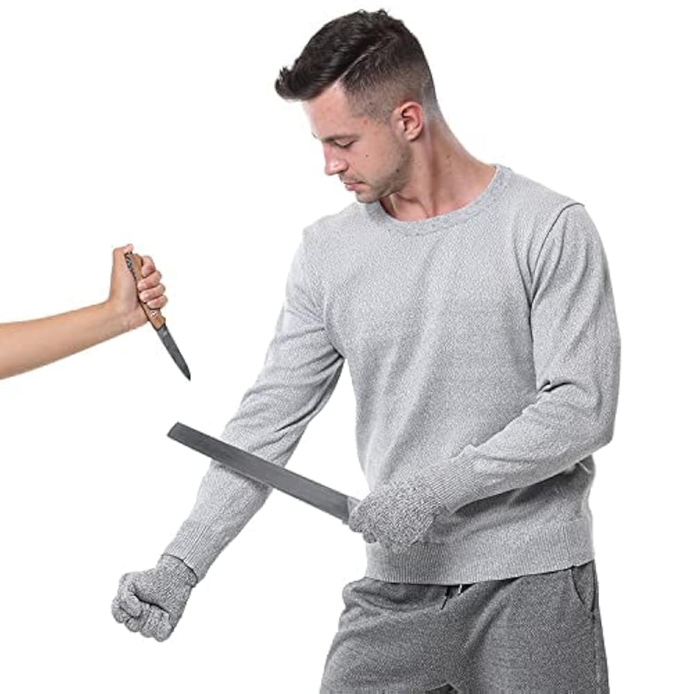 Amazon.com: Cut Resistant T-Shirt, Knife Proof Shirt Clothing, 5-Level  Protective Anti-Cutting Protective Clothing (Grey Long Sleeve, M) : Tools &  Home Improvement
