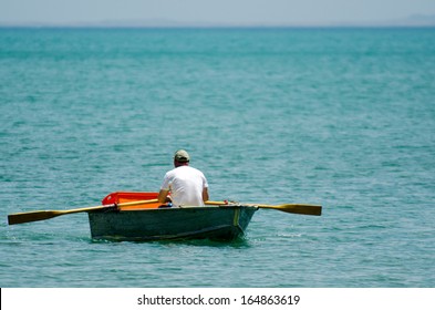 Mature Adult Man Rowing Small Wooden Stock Photo 164863619 | Shutterstock