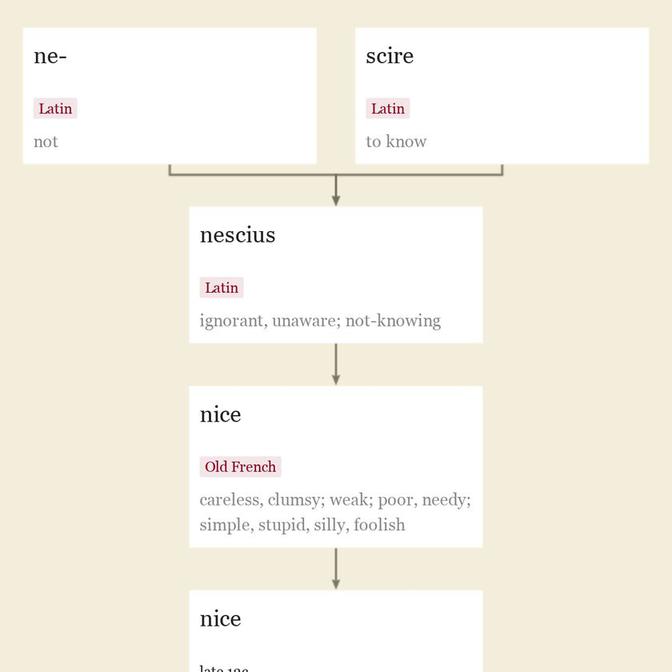 Origin and meaning of nice
