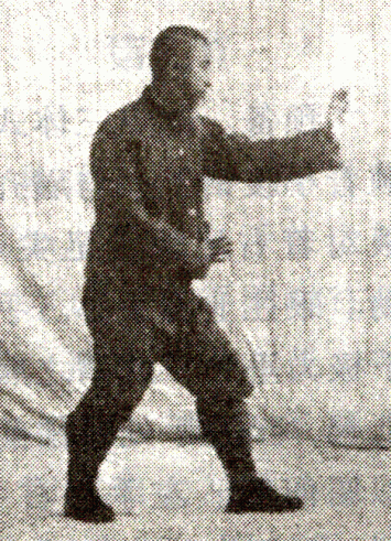 Self portrait of Sun Lutang, demonstrating Xingyi Quan for one of his five books.