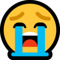 Loudly Crying Face on Microsoft Windows 10 Fall Creators Update