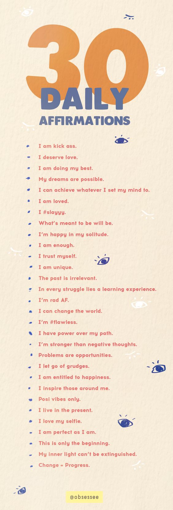 Save these 30 daily affirmations for positive words to remember just how special you are.
