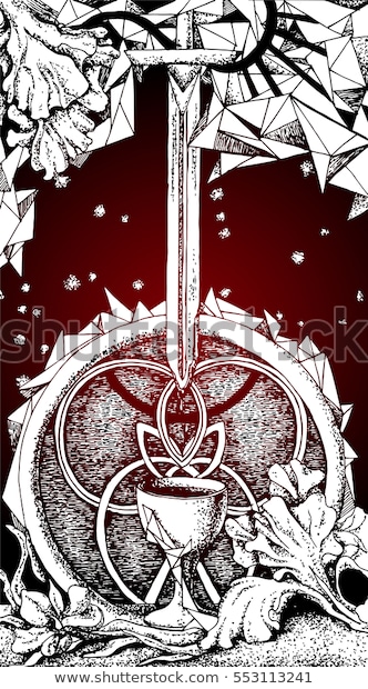 vector-illustration-chalice-sword-agains