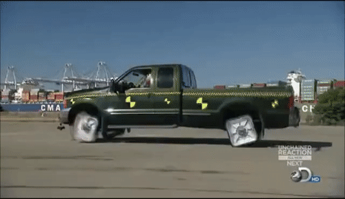 Image result for mythbusters square wheels gif
